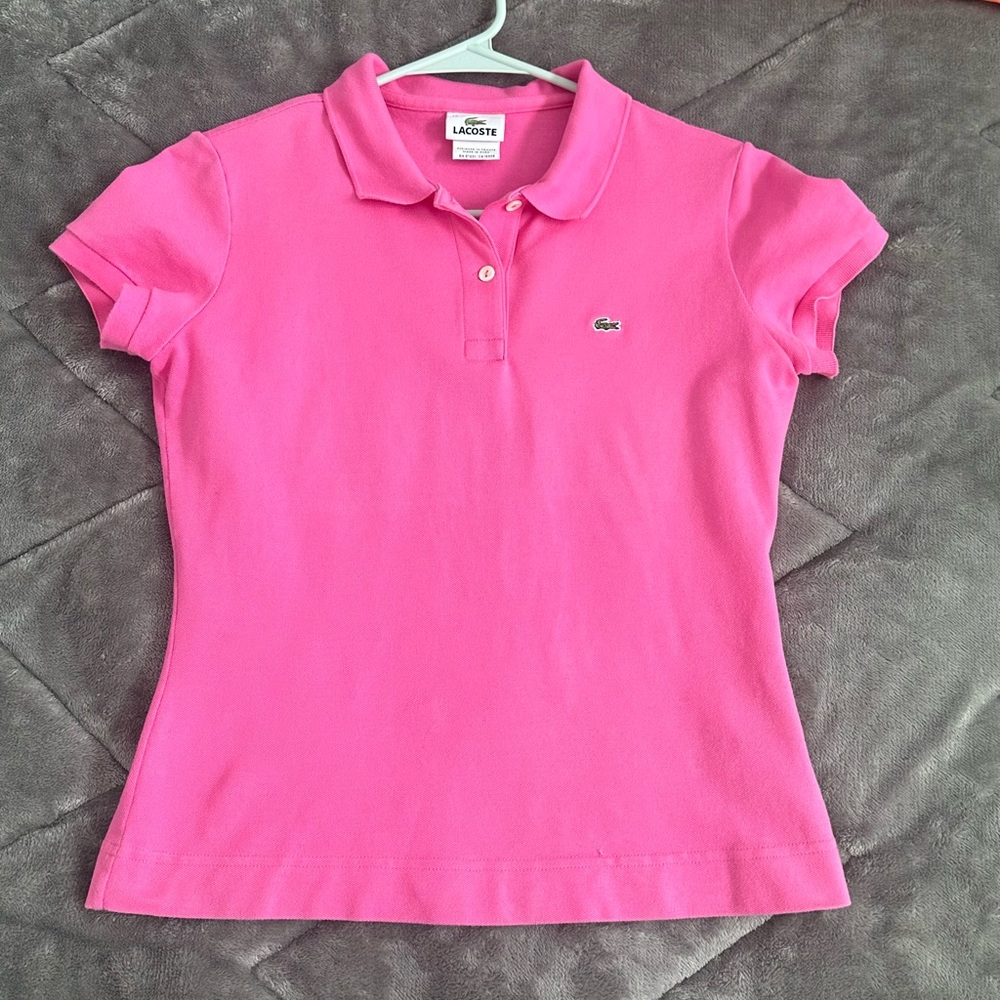 Pink Lacoste polo shirt